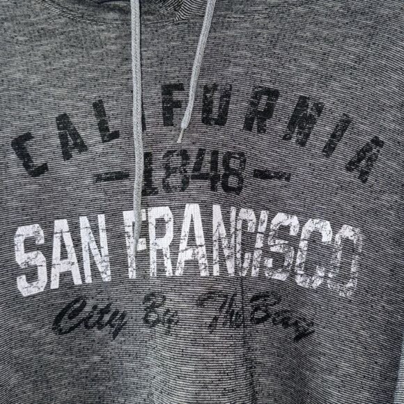 California 1848 San Francisco Gray Hoodie Sweatshirt Pullover With Kangaroo Pock - Picture 2 of 6